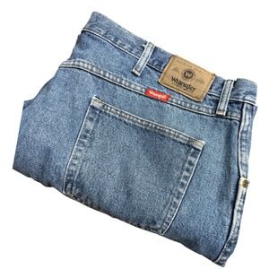 Wrangler Mens 46x29 Blue Denim Regular Fit Authentic Jeans 98501SW